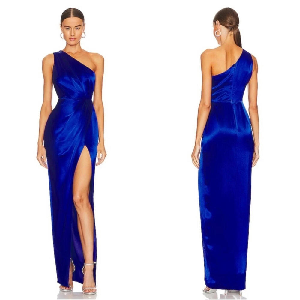 Elegant One-Shoulder Blue Dress